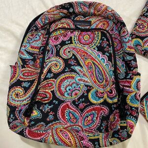 Vera Bradley Quilted Parisian  Paisley Backpack/laptop sleeve, cosmetic bag